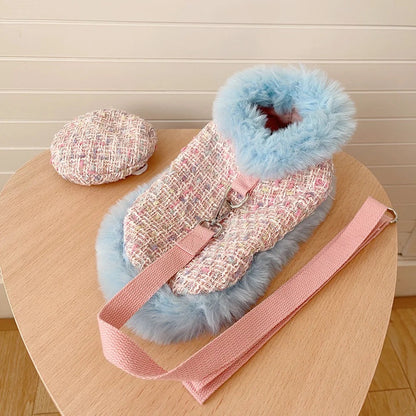 Bubble Gum Harness & Leash & Hat Fashion Walking Set