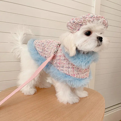 Bubble Gum Harness & Leash & Hat Fashion Walking Set